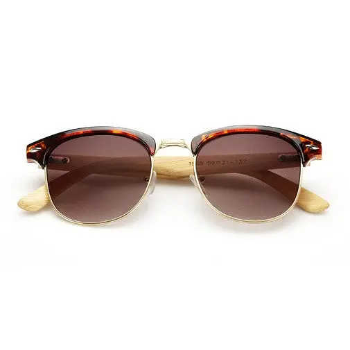 Classic Wooden Leg Half-Rimless Glasses Sunglasses Wooden Sunglasses Oculos De Sol Masculino 2