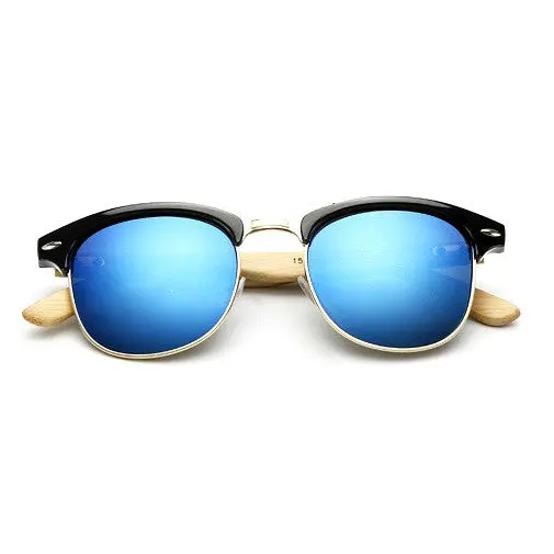 Classic Wooden Leg Half-Rimless Glasses Sunglasses Wooden Sunglasses Oculos De Sol Masculino 4