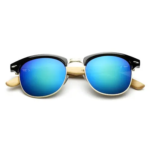 Classic Wooden Leg Half-Rimless Glasses Sunglasses Wooden Sunglasses Oculos De Sol Masculino 5