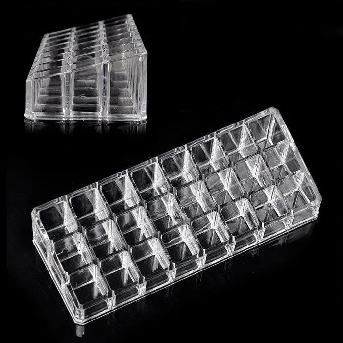 Clear Acrylic 24 Lipstick Tray Cosmetic Organizer Stand Display Holder Free Shopping & 1