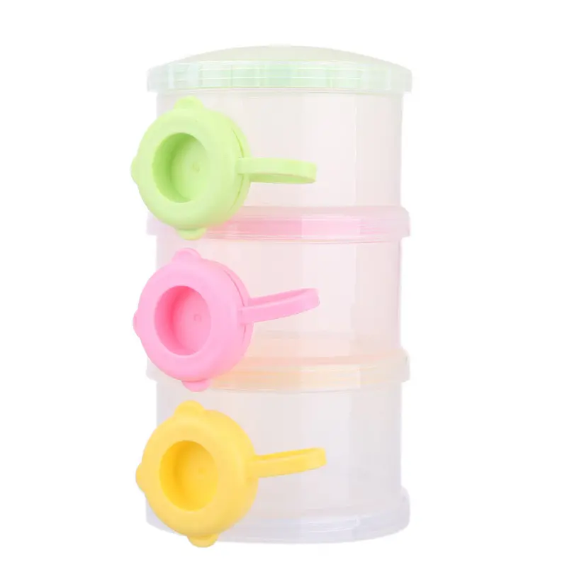 Clear Baby Food Container Portable 3 Grid Plastic Pp Milk Box Snack Born Baby Milk Powder Box 1