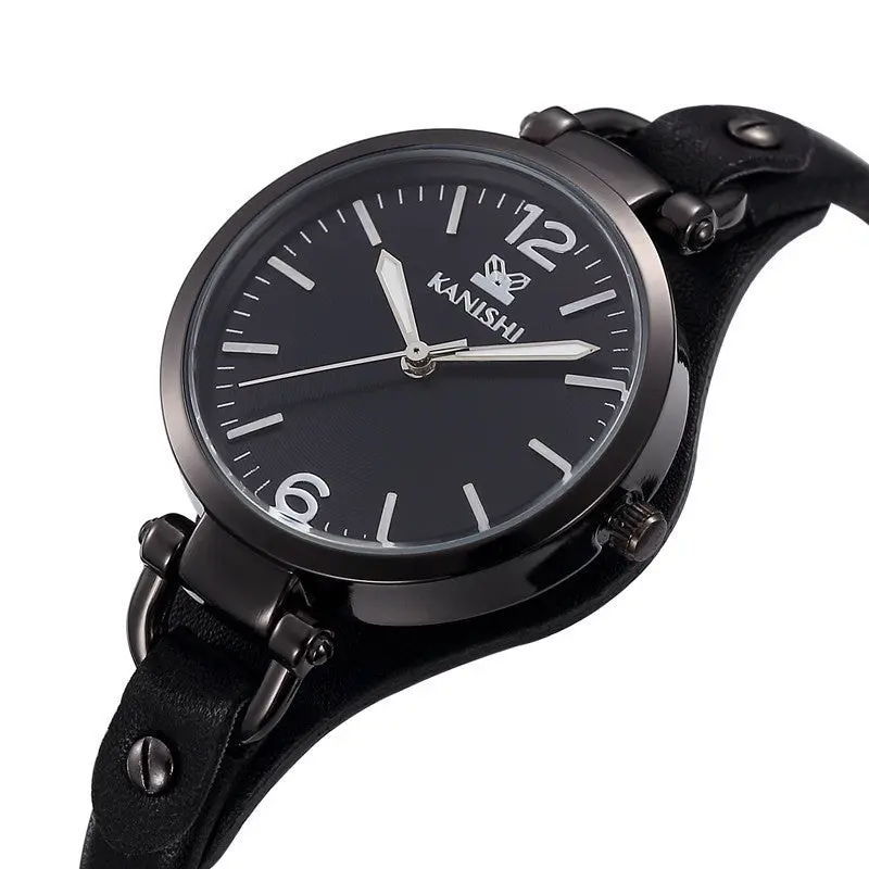 Clock Women Kanishi Watch Ms Leather Band Watches Sport Analog Quartz Date Ladies Wrist Watch Relogio Feminino 1