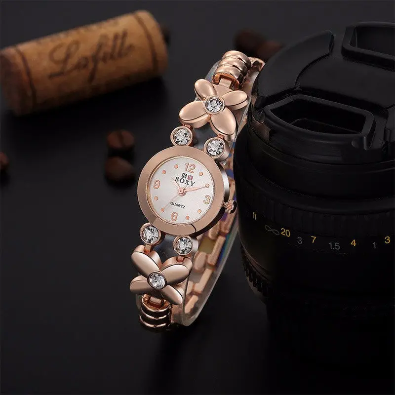 Clock Women's Dress Watches Stainless Steel Band Analog Quartz Dress Bracelet Wrist Watch Feida 2