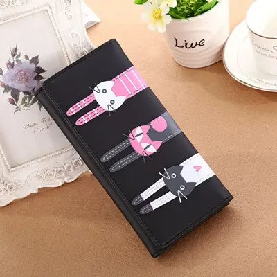 Clutch Bag Pu Leather Wallet Women Money Wallets Long Design Cat Pattern Purses Women Party Bags 1