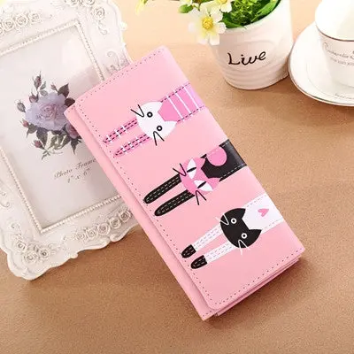 Clutch Bag Pu Leather Wallet Women Money Wallets Long Design Cat Pattern Purses Women Party Bags 4