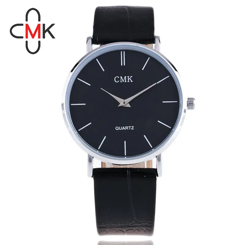 Cmk Watch Leather Wristwatch Waterproof Analog Sport Quartz Wrist Watch White Black Montre Wrist Watch 1