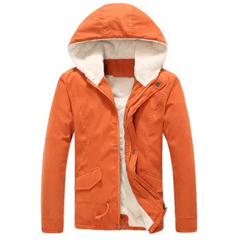 Coat Jacket Parkas Windbreaker Casual Slim Fitthickening Cotton Coat Plus Velvet Trench Coat 1