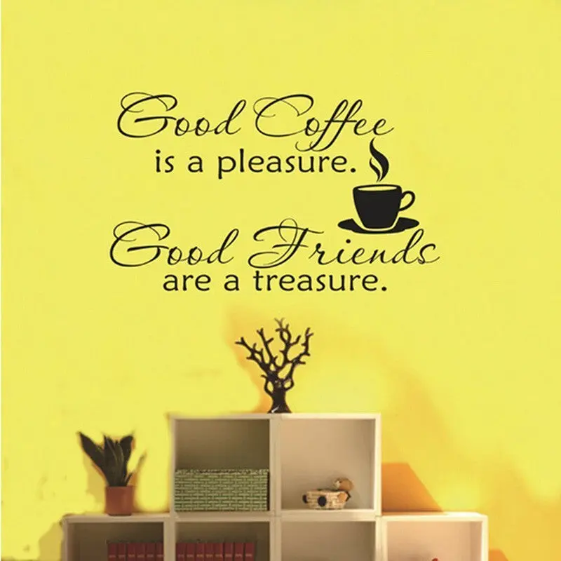 Coffee English Wall Stickers Removable Carved Words Wall Stickers Removable Wall Decor Decals Art Vinyl Applique Decals 84320 1