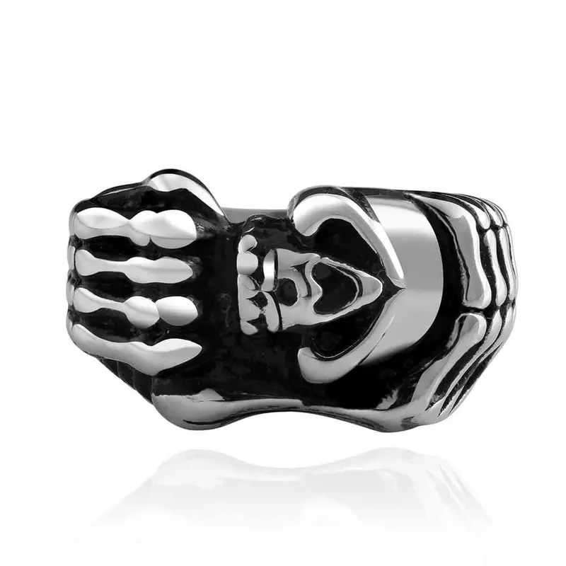 Colar Masculino Stainless Steel Wedding Rings Skull Terror Laden Ring Men Men Jewelry Mayar  6 1