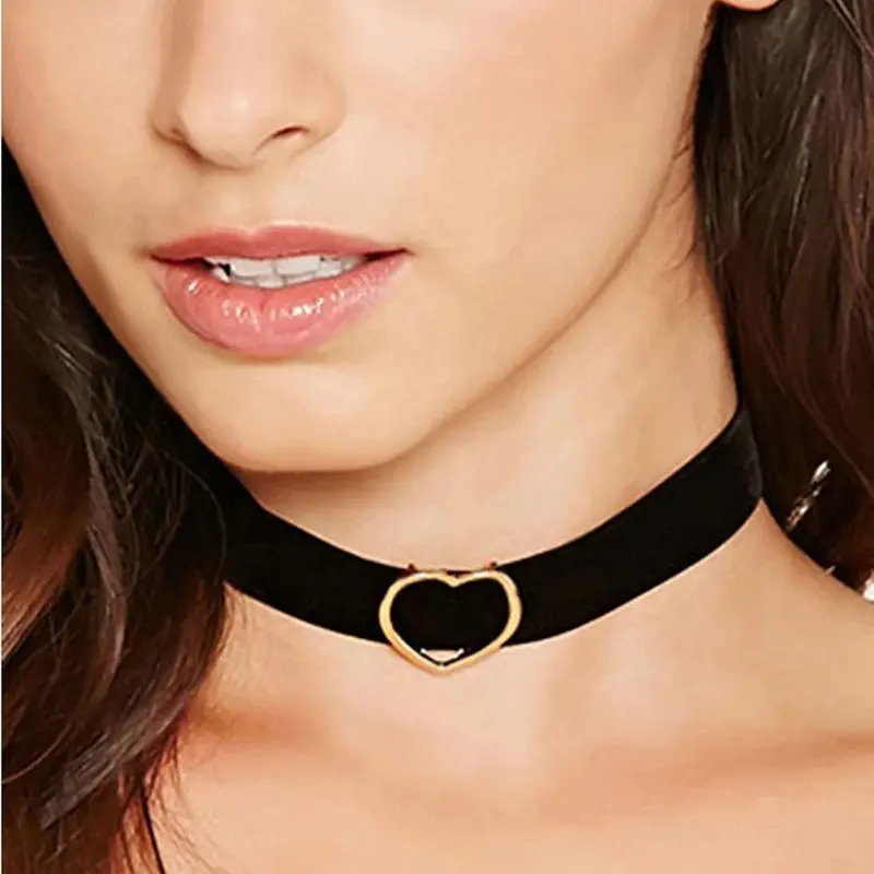 Collar Choker Women Necklace Retro Love Circles Clavicle Chain Black Necklaces Jewelry Gift For Girl 1