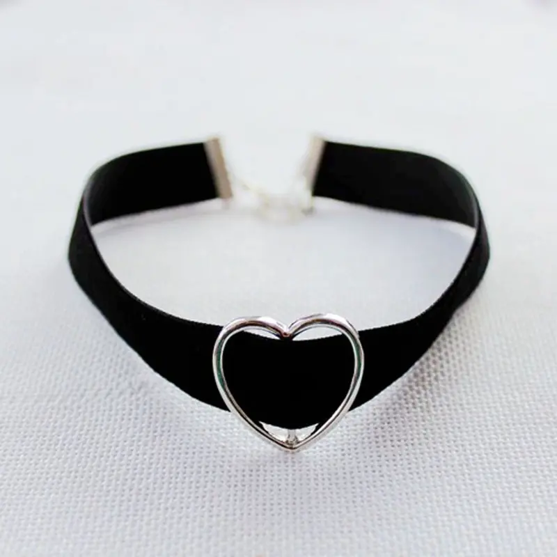 Collar Choker Women Necklace Retro Love Circles Clavicle Chain Black Necklaces Jewelry Gift For Girl 2