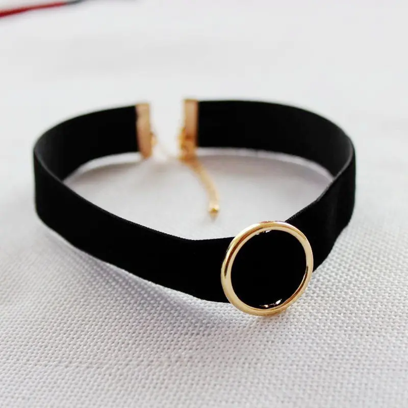Collar Choker Women Necklace Retro Love Circles Clavicle Chain Black Necklaces Jewelry Gift For Girl 3