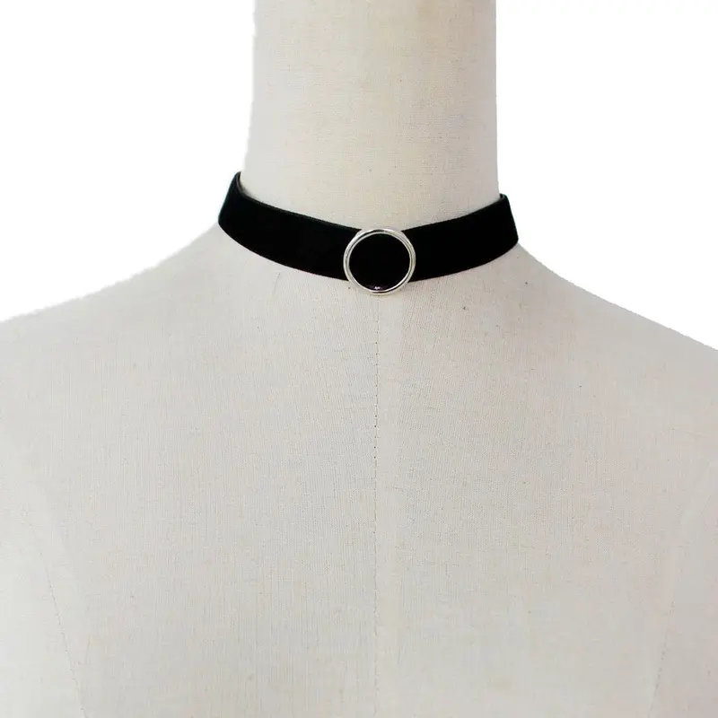 Collar Choker Women Necklace Retro Love Circles Clavicle Chain Black Necklaces Jewelry Gift For Girl 4