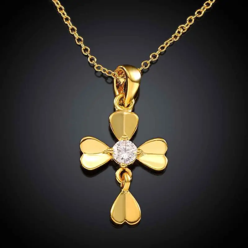 Collares Pendants 18K Gp Zircon Clover Chunky Patek Necklace Skgn 32 1