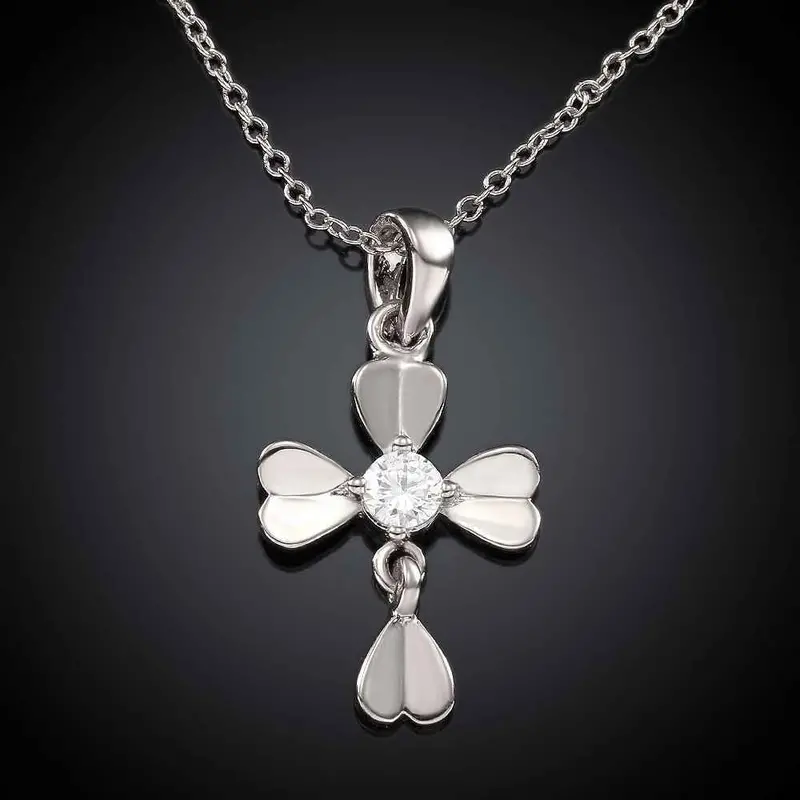 Collares Pendants 18K Gp Zircon Clover Chunky Patek Necklace Skgn 32 3