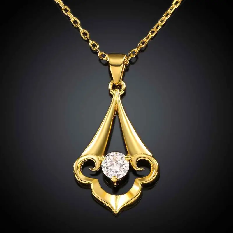 Collares Pendants 18K Gp Zircon Insets Crown Chunky Patek Necklace Skgn 55 1