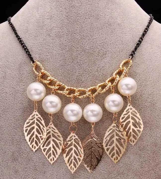 Collares Vintage Jewelry Collar Necklace Collier Leaf Peal Jewellry Patek Chain Fasn 28 1