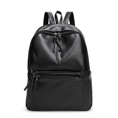 College Wind Schoolbag Washed Leather Backpack Woman Korean Leisure Travel Bag Retro Mochila Feminina 3