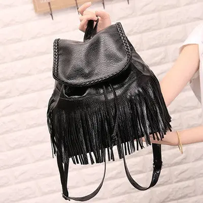 College Wind Schoolbag Washed Leather Backpack Woman Korean Leisure Travel Bag Retro Mochila Feminina 5