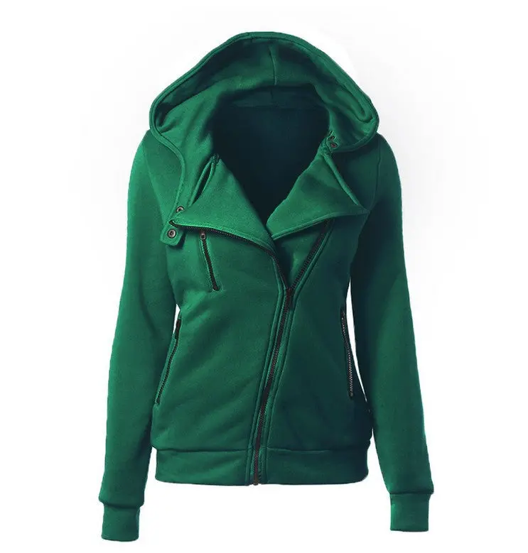 Color-Block Zip-Up Hoodie for Women – V-Neck Casual Sweatshirt with Kangaroo Pocket