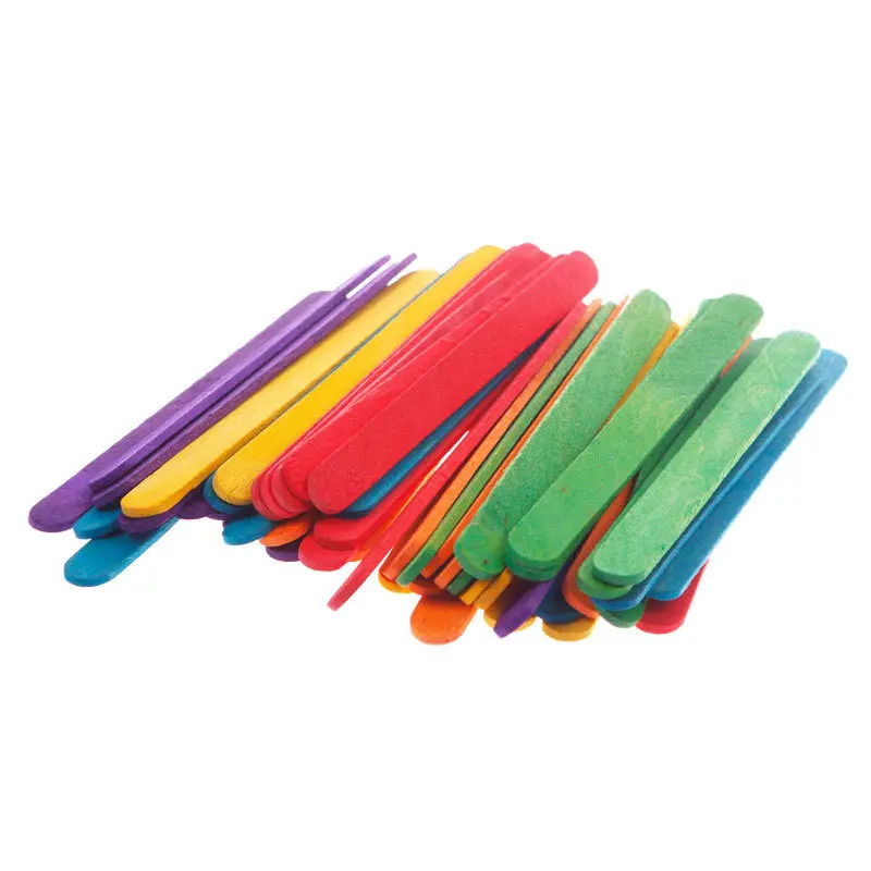 Colored Wooden Popsicle Kids Make Ice Cream Hand Crafts Art Lolly Cake56109 1