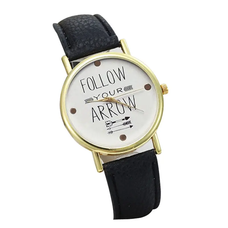 Colorful Arrow Print Watch Women Women Watches Faux Leather Dress Watches Relogio Clock Feminino Mujer Casual Hour 1
