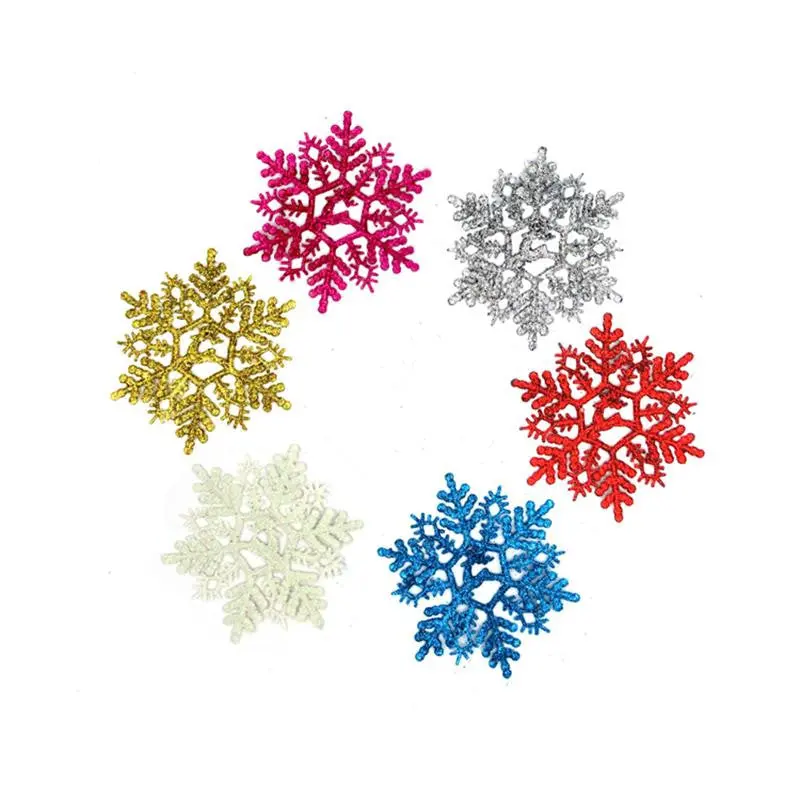 Colorful Christmas Decor Supplies Snowflakes Hanging Ornaments Gadgets 11Cm 6Pcs 74349 1