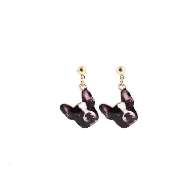 Colorful Classic Enamel Alloy Earring Gold Animal Dog Party Earrings Oeh009 1