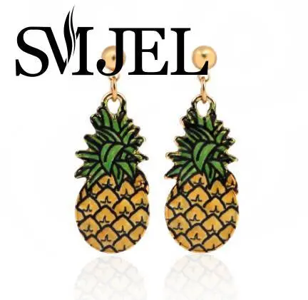 Colorful Enamel Gold Pineapple Earrings Studs Furit Drop Earrings Minimalist Jewelry Oeh036 1