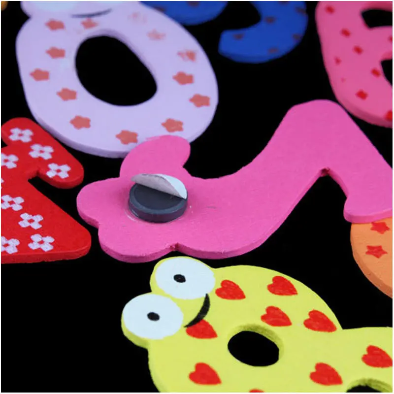 Colorful Home Decorative Cute Set Of 10 Number Wooden Fridge Magnets Toy Small 5150 2
