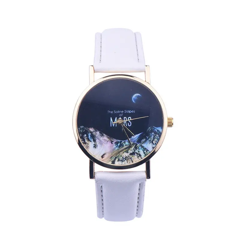 Colorful Mars Printed Watches Women Faux Leather Watches Luxury Relojes Mujer Ladies Quartz Relogio Casual Girl Hour 1