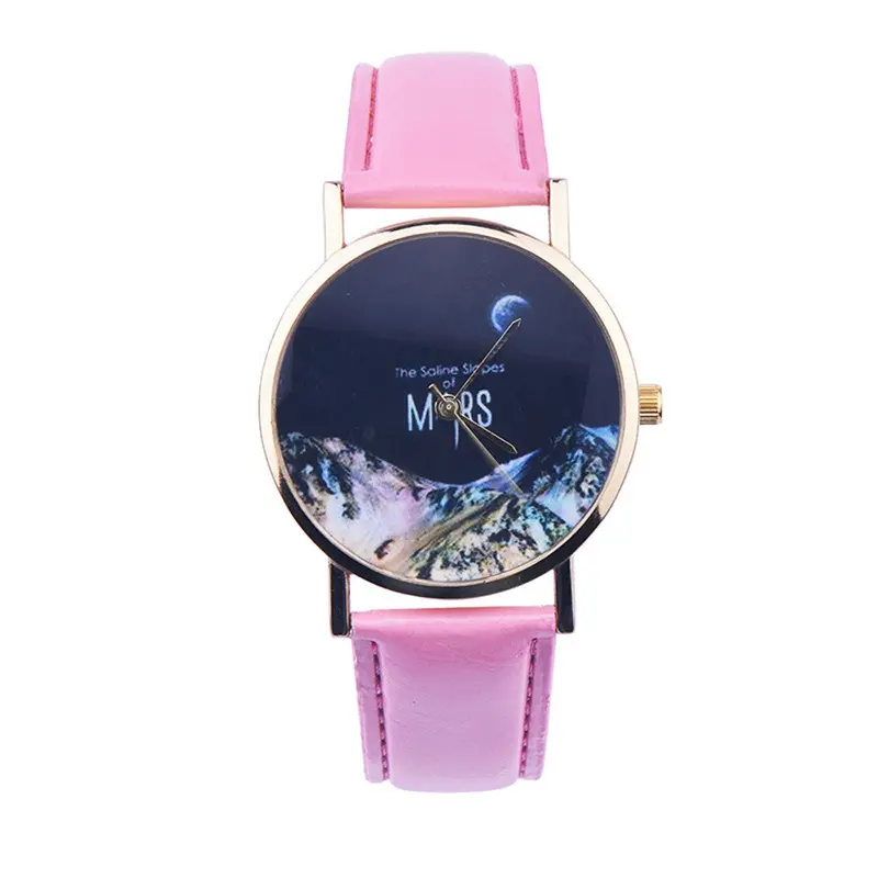 Colorful Mars Printed Watches Women Faux Leather Watches Luxury Relojes Mujer Ladies Quartz Relogio Casual Girl Hour 3