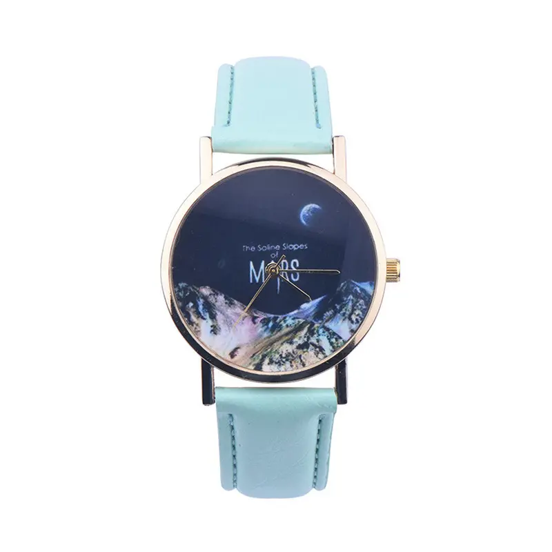 Colorful Mars Printed Watches Women Faux Leather Watches Luxury Relojes Mujer Ladies Quartz Relogio Casual Girl Hour 4