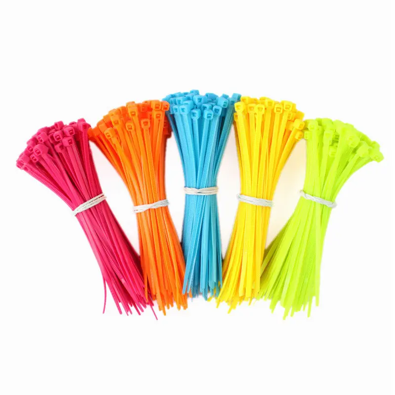 Colorful Practical Mixed Color Plastic Cable Ties Strap 102Mm X 2Mm Zip Tie Cable Wire Tidy 100Pcs/Pack 64765 1