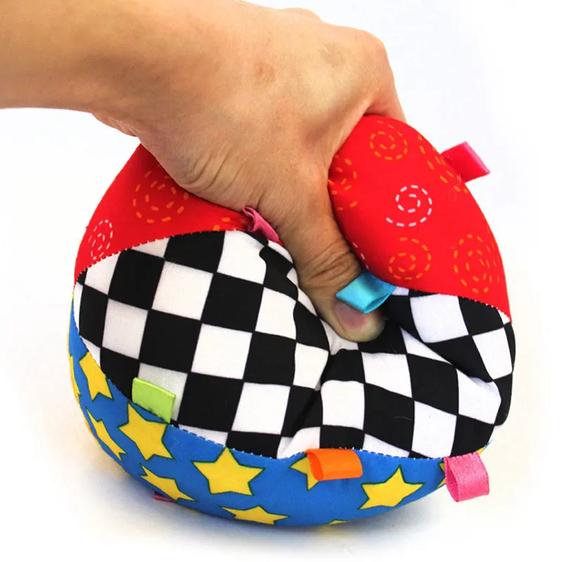 Colorful Ring Bell Ball Baby Toy Ball Educational Cotton Baby H Grasp Ball Cloth Music Sense Ball 1