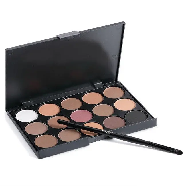 Colors 15 Colorful Shine Cosmetic Face Makeup Eyeshadow Palette With Bursh Set 1