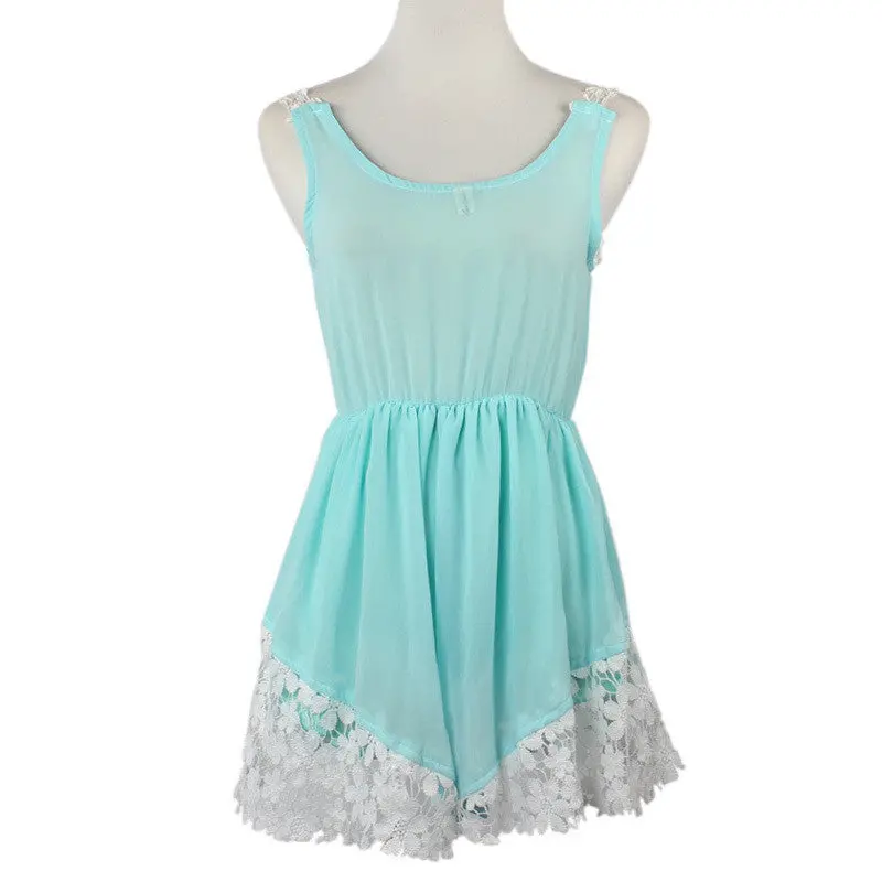 Combishort Women Chiffon Sexy Blue Boho Romper Lace Jumpsuit Short Romper Clubwear Combishort Feida 2