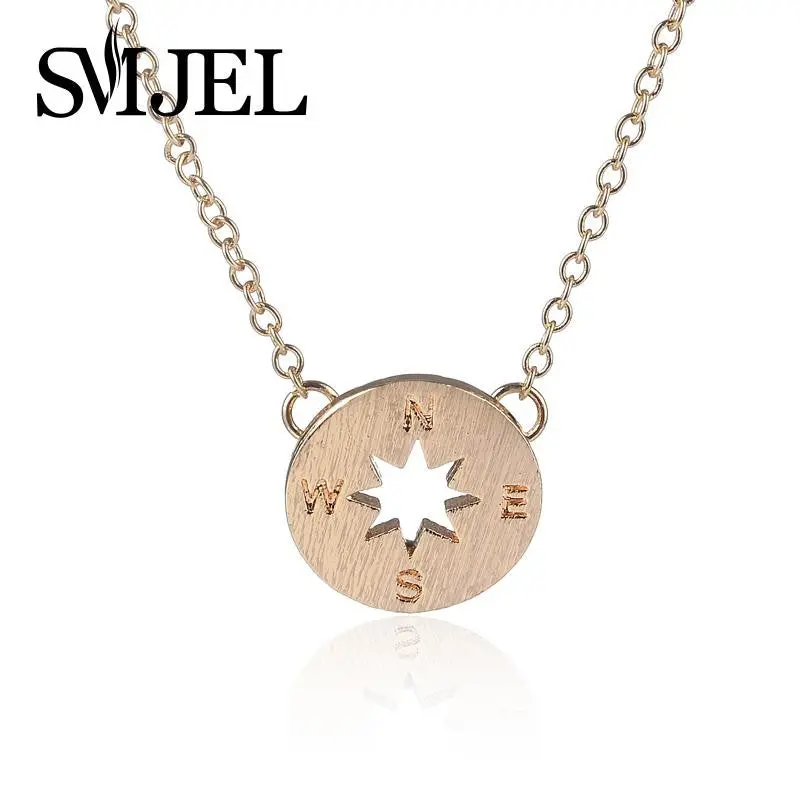 Compass Jewelry 18K Gold Beautiful Simple Charms Compass Necklaces Necklace N089 1