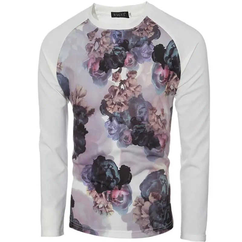 Compression Shirt Men Casual Shirts Long Sleeve Loose Printing Tops T-Shirt Tees Shirts 1