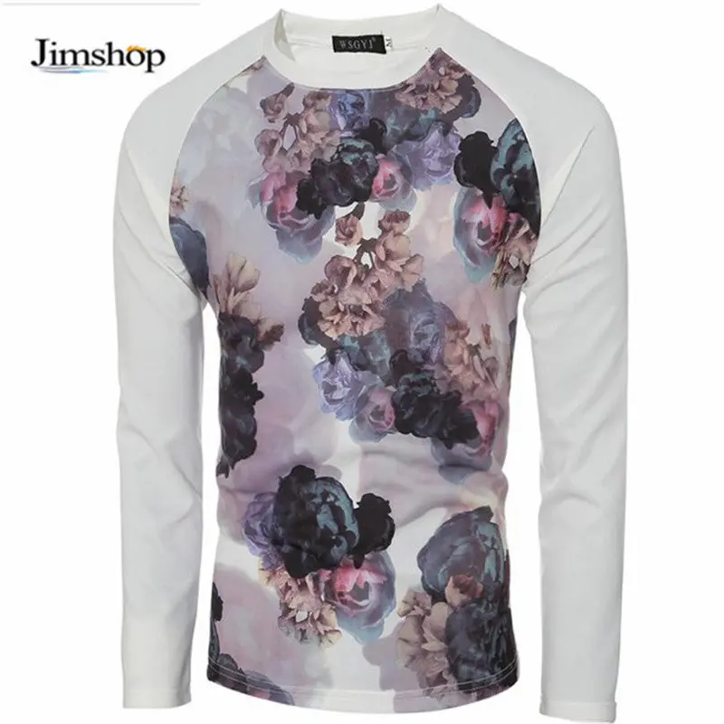 Compression Shirt Men Casual Shirts Long Sleeve Loose Printing Tops T-Shirt Tees Shirts 7