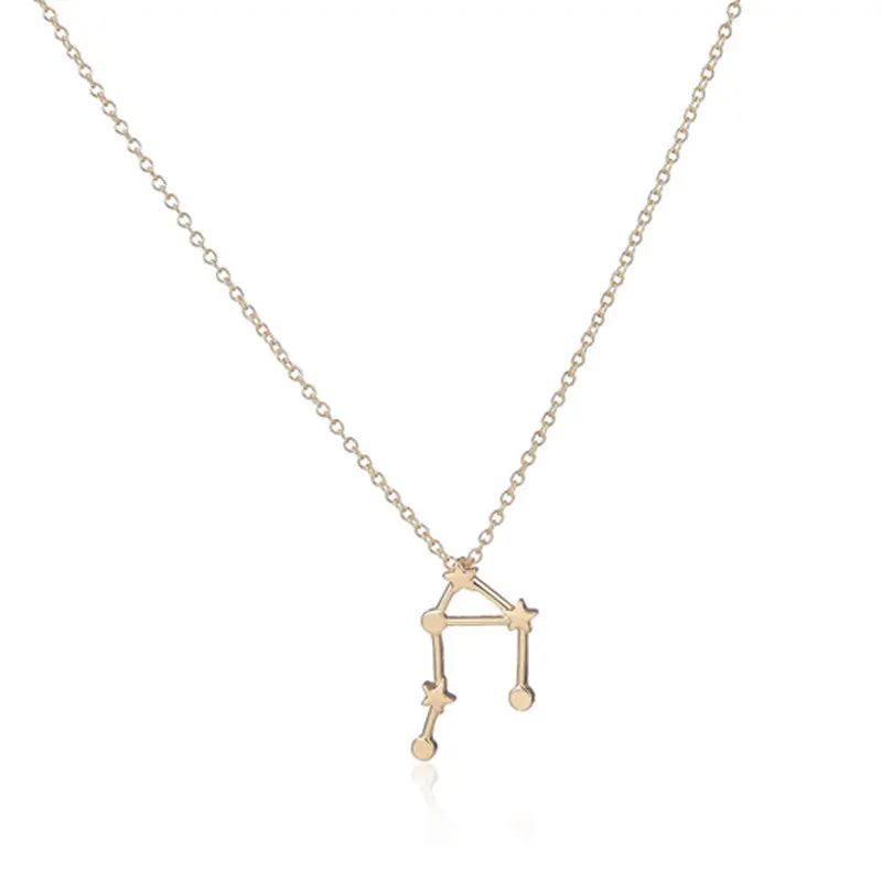 Constellation Jewelry Astrology Star Sign Pendant Necklace Gold Libra Zodiac Sign Astrology Necklace 10Pcs-N155 1