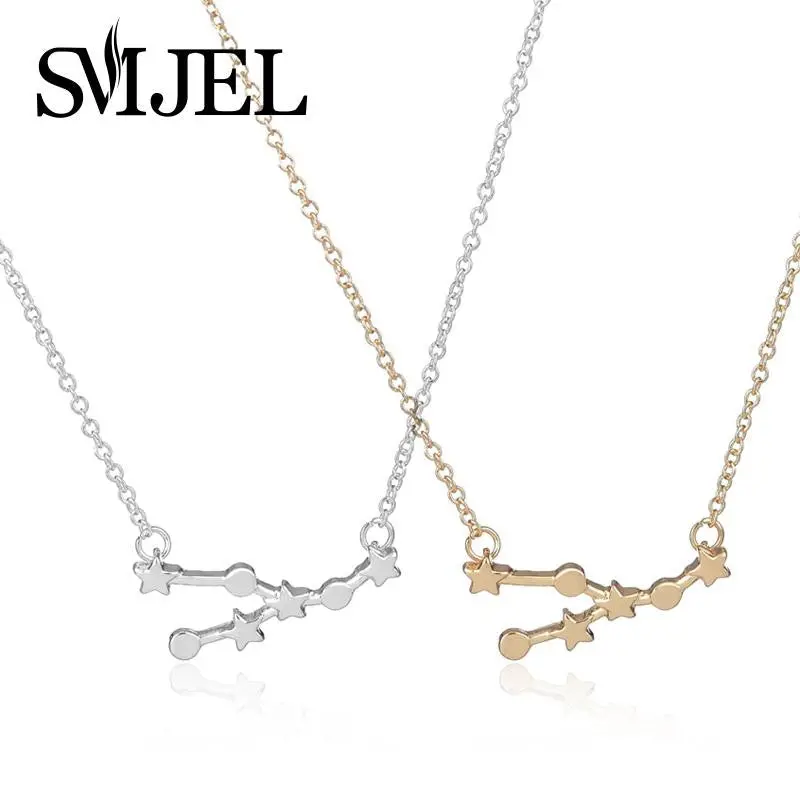 Constellation Statet Necklace Gold And Silver Plated Taurus Zodiac Sign Astrology Pendant Necklace Jewelry N156 1