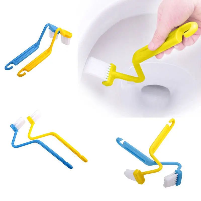 Convenient S Type Curved Toilet Cleaning Brush Cleaner Scrubber Tool 76740 1