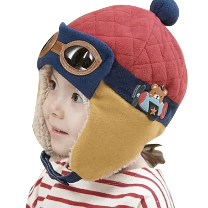 Cool Baby Boy Hat Toddlers Girl Infant Pilot Cap Warm Hat Beanie 1