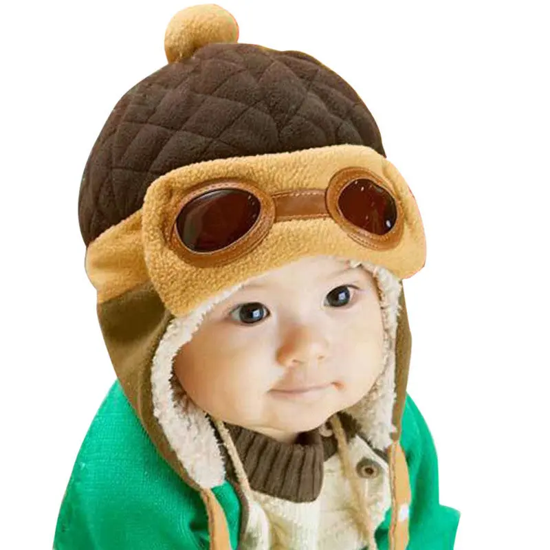 Cool Baby Boy Hat Toddlers Girl Infant Pilot Cap Warm Hat Beanie 4