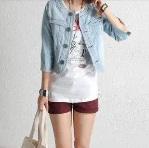 Cool Crew Meck Denim Outerwear Vintage Jeans Wear Women Short Style Denim Jackets S-Xl Mc-845 1
