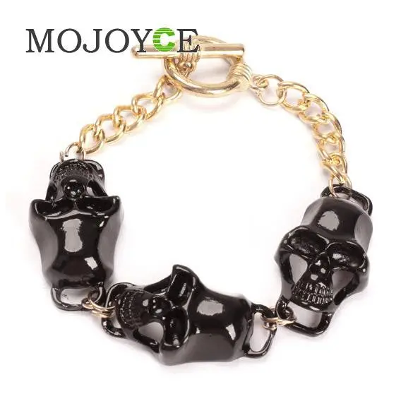 Cool Skull Punk Skeleton Pendant Bracelet Bangle Girls Ladies Fashion 1