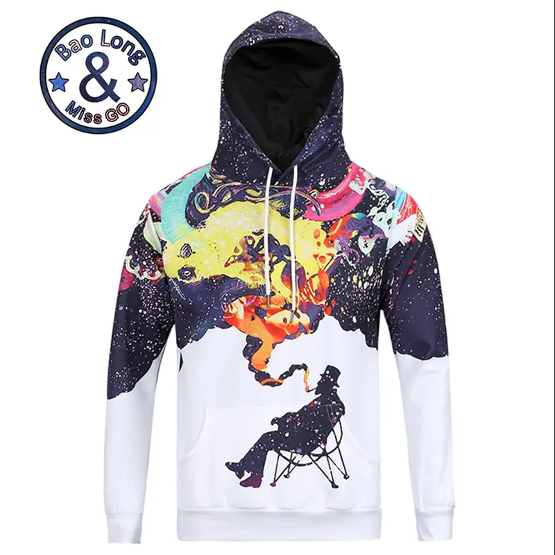 Cool Stylish Hoodieslong Sleeve 3D Print Smokinghoody Sweatershirts With Hat Pullover Sportwear 1