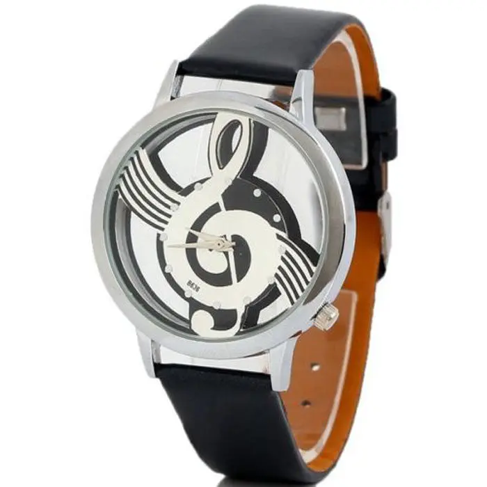 Cool Watch Retro Vogue Women Watches Note Music Notation Leather Quartz Wristwatch Lady Girls Clock Hour Happy Gift 2