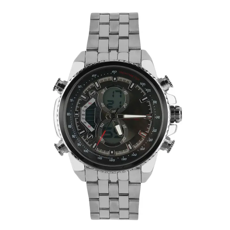 Coolled Wristwatch Steel Band Wristwatch Double Display 0993 2